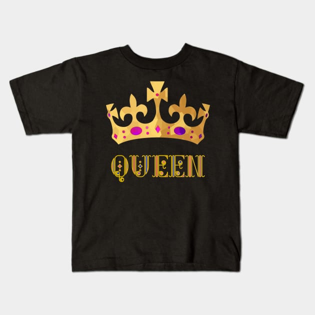 EMPOWERING Women Queen For A Day Kids T-Shirt by SartorisArt1